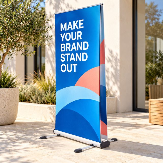 Outdoor Pop Up Roller Banners Double Sided