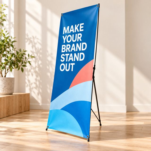 Pop Up X Frame Banner Stand